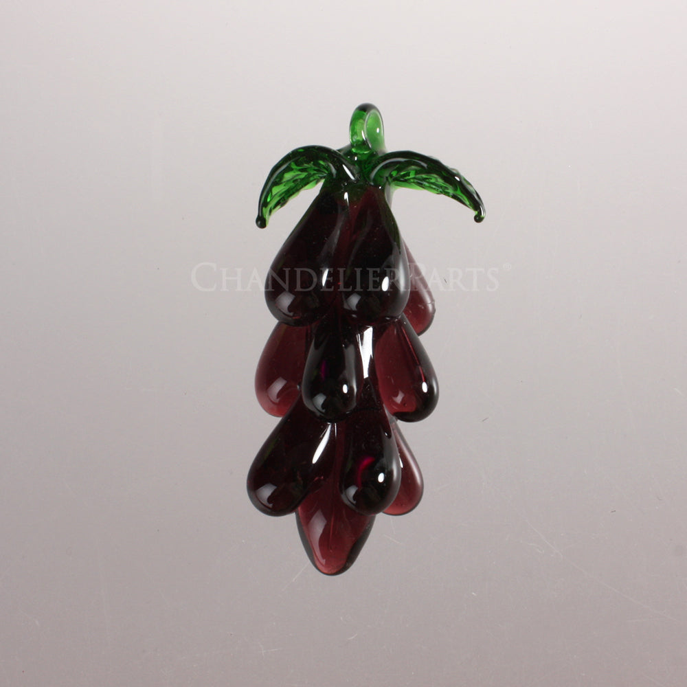 Hand Blown Crystal Grape Cluster w/ Leaves <br>(6 colors)