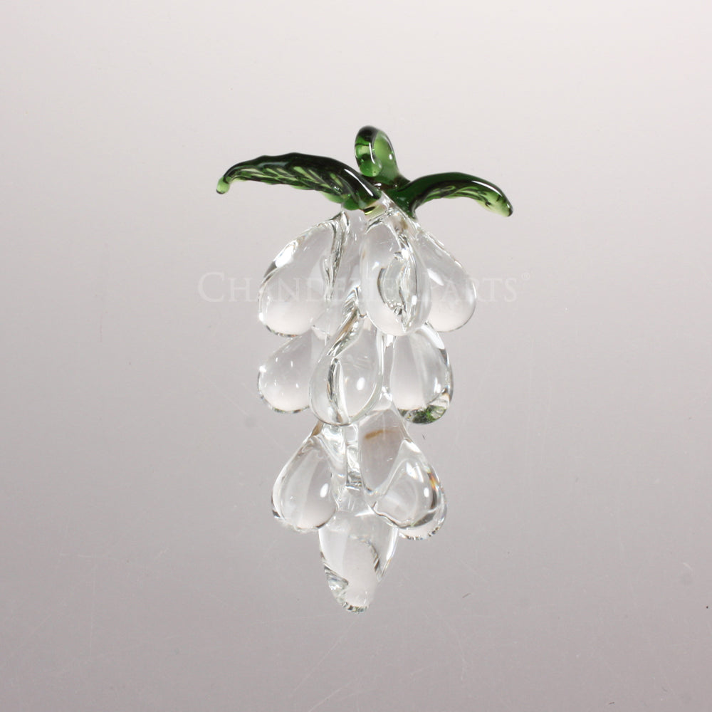 Hand Blown Crystal Grape Cluster w/ Leaves <br>(6 colors)