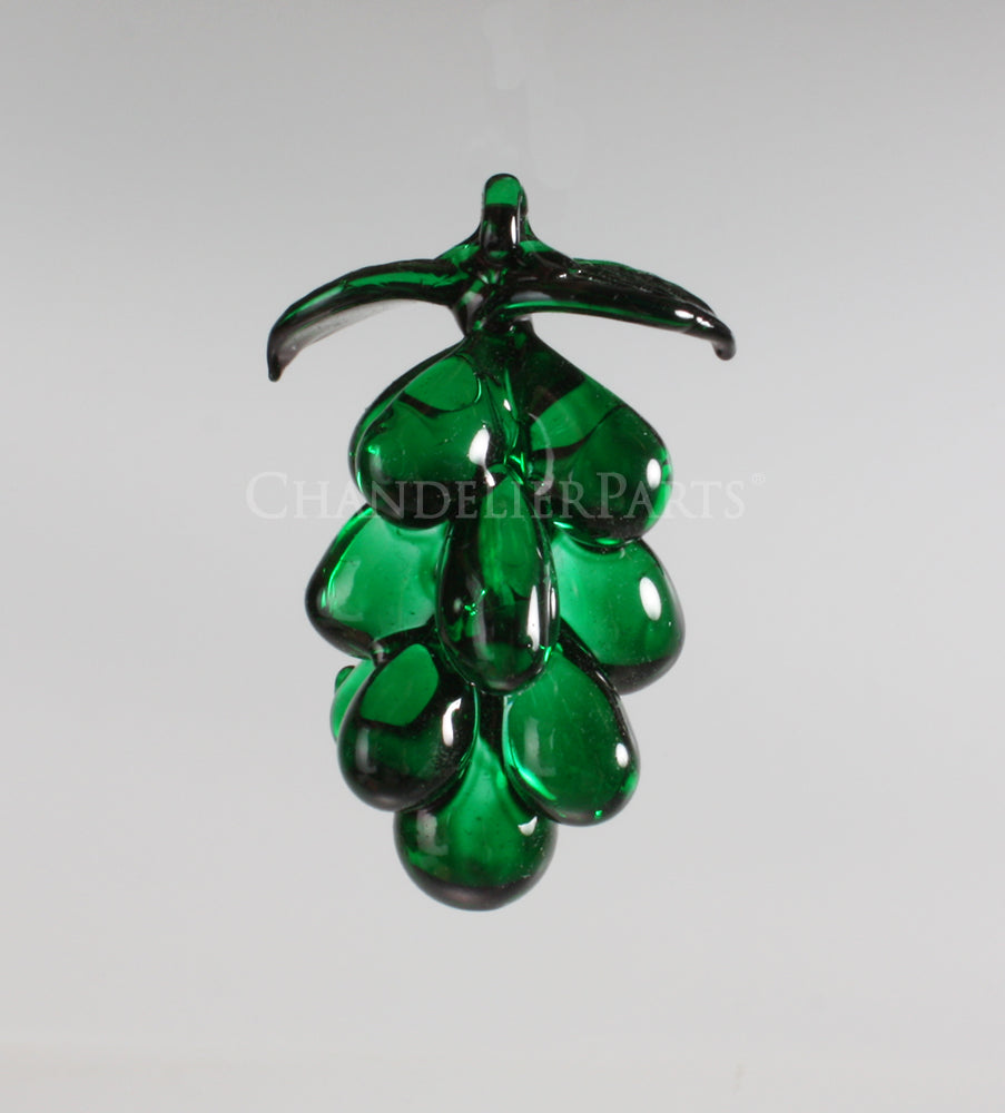 Hand Blown Crystal Grape Cluster w/ Leaves <br>(6 colors)