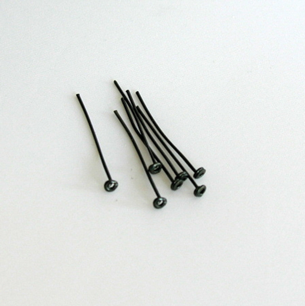 Black Smash Headed 1" Pins (100/pack)
