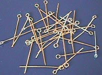 Brass open eye pins.