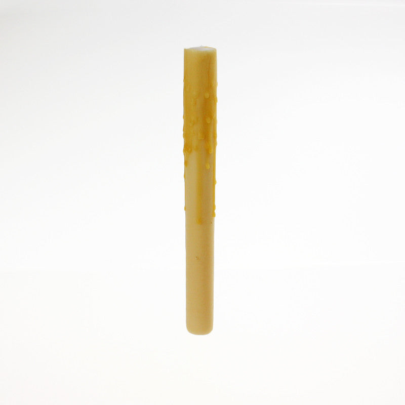 Bone Beeswax Candle Cover w/ Drip, Candelabra Base