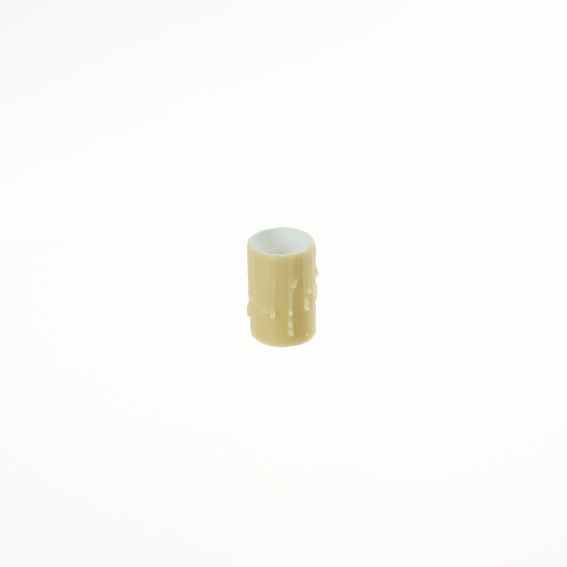 Bone Beeswax Candle Cover w/ Drip, Medium Base