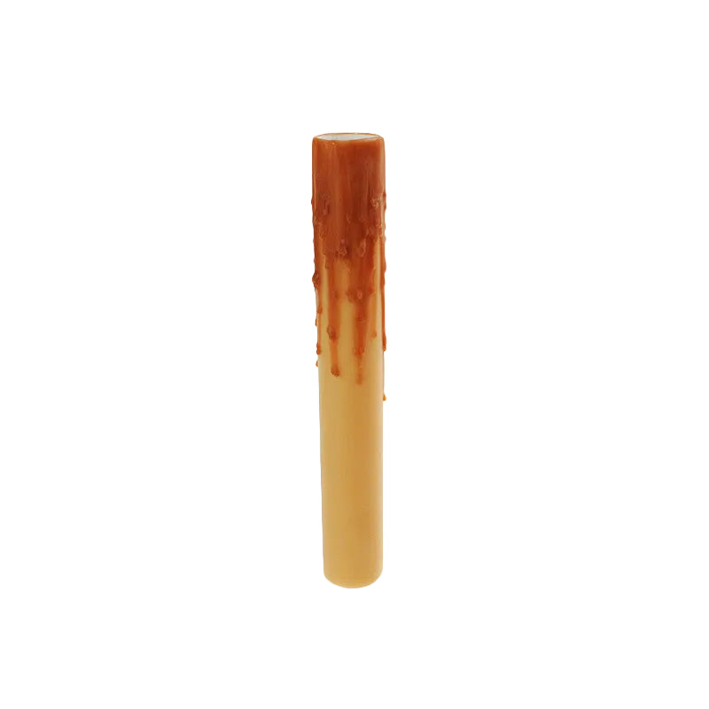 10" Palomino Beeswax Candle Cover w/ Drip, Medium Base