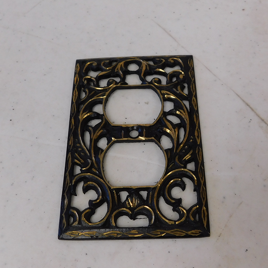 Decorative Cast Black Outlet Plate