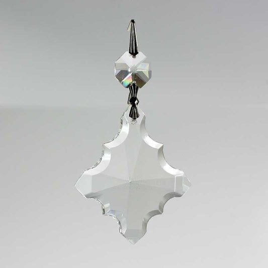 2-1/2" Leaded Clear Cross Prism w/ Top Bead