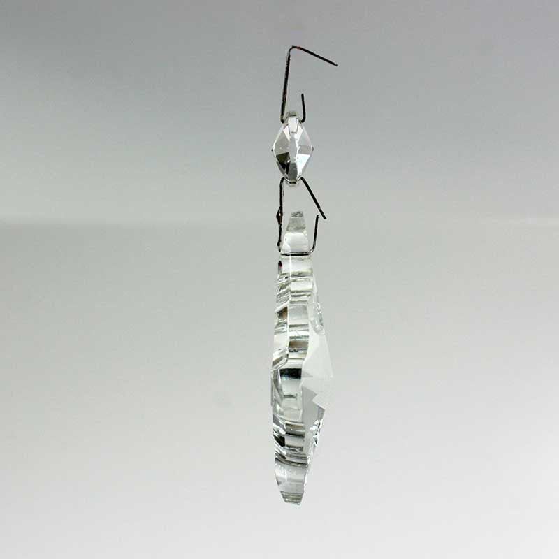 2-1/2" Leaded Clear Cross Prism w/ Top Bead