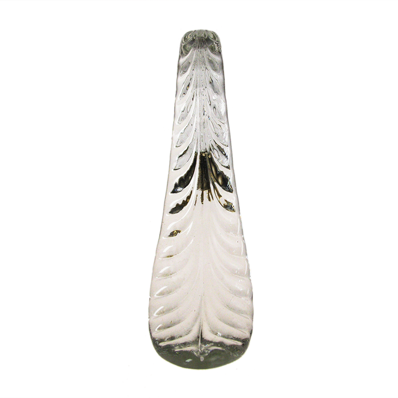 Leaf Shaped 6" Glass Scroll