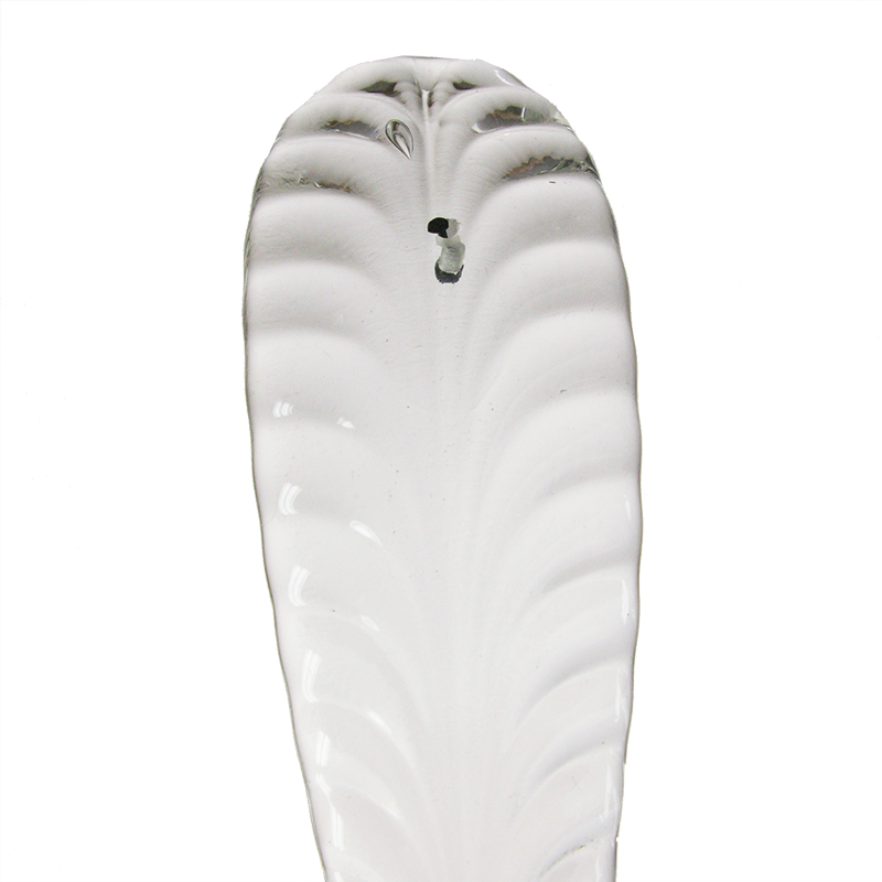 Leaf Shaped 9" Glass Scroll, brass ferrule