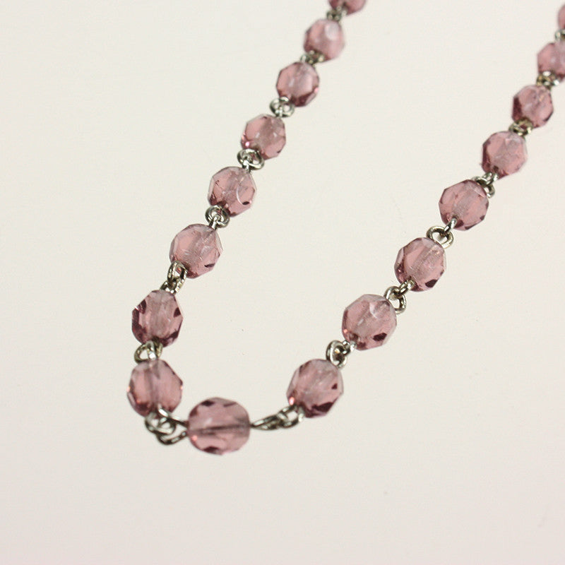 11-1/2" 30-Bead 6mm Light Amethyst Linkage