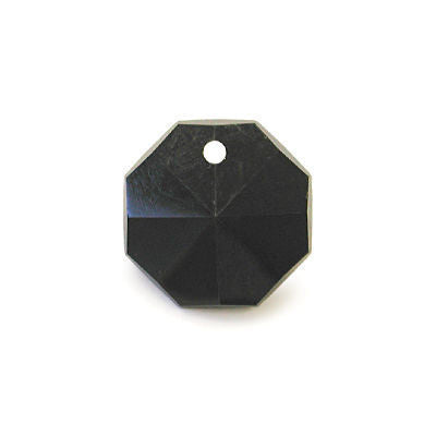 12MM JET 1 HOLE OCTAGON W/ 8 FACETS PRECIOSA MACHINE CUT 