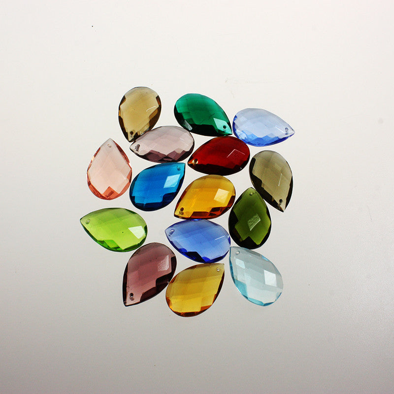 Czech 1-1/4" Colored Swedish Cut Teardrop <br> Pack of 12