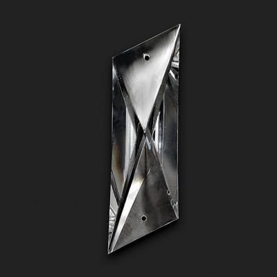 3 INCH CRYSTAL PRISM W/ 2 HOLES TURKISH HAND CUT