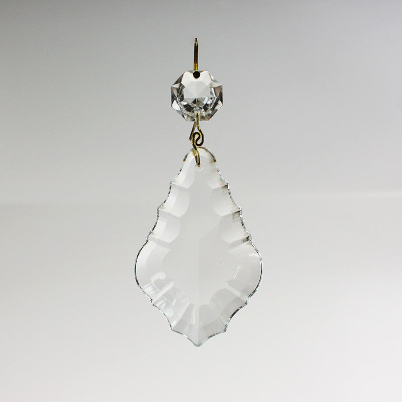 Italian Pressed Pendalogue w/ Top Bead, Brass Snake Clip