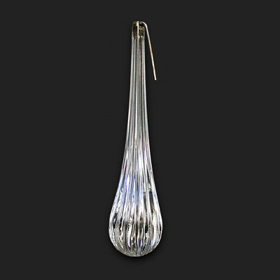 4 INCH CRYSTAL RIPPLED MURANO TEAR DROP 