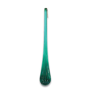 4 INCH EMERALD RIPPLED MURANO TEAR DROP 