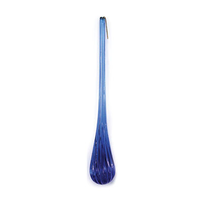 4 INCH SAPPHIRE RIPPLED MURANO TEAR DROP 