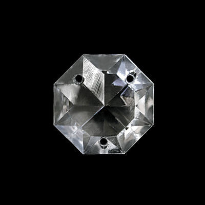 22MM PRESSED CRYSTAL 3 HOLE CZECH OCTAGON