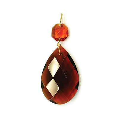 2" Colored Swedish Cut Teardrop w/ Top Bead