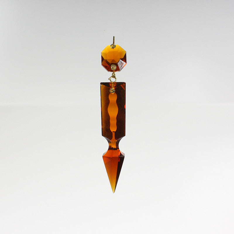 2-1/2" Colored Czech Notched Spear w/ 14mm Top Bead <br> (7 colors)