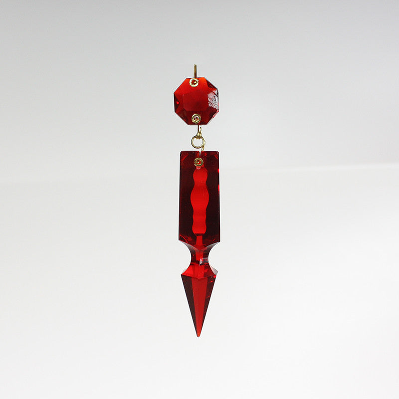 2-1/2" Colored Czech Notched Spear w/ Matching Top Bead