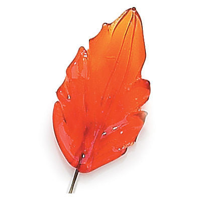 LARGE HAND MADE SIAM COLORED CZECH LEAF 39-42MM W/ WIRE 