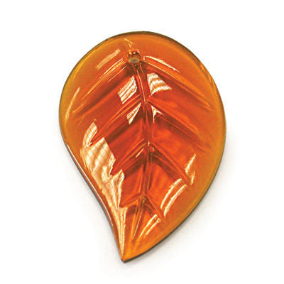 45MM TOPAZ COLORED CZECH RIGHT LEAF W/ FLAT BACK 