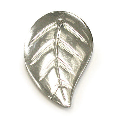 60MM MIRRORED CRYSTAL CZECH LEFT LEAF W/ FLAT BACK 