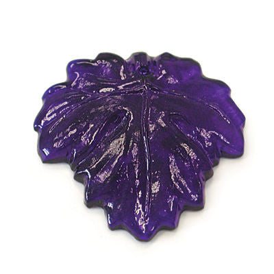 30MM COBALT COLORED CZECH MAPLE LEAF W/ FLAT BACK 