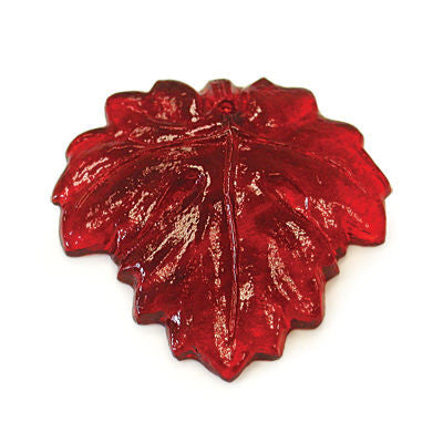 30MM SIAM COLORED CZECH MAPLE LEAF W/ FLAT BACK 