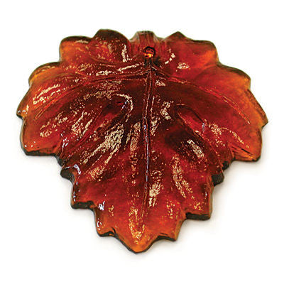 30MM TOPAZ COLORED CZECH MAPLE LEAF W/ FLAT BACK 