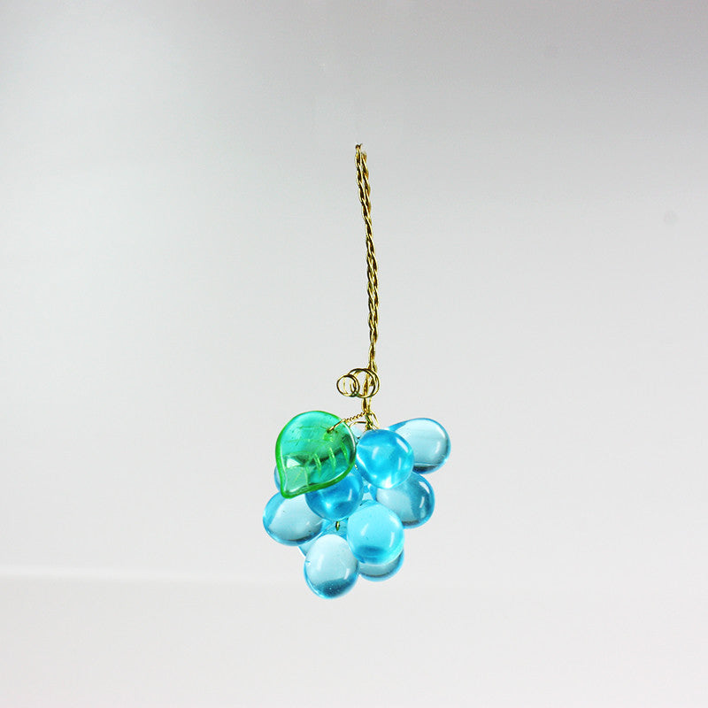 14mm Colored Czech 13-Grape Clusters w/ One Leaf