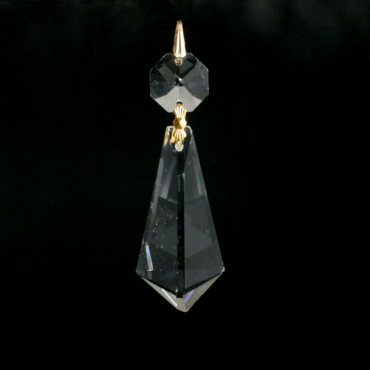 2" Triangle Crystal Prism w/ Top Bead