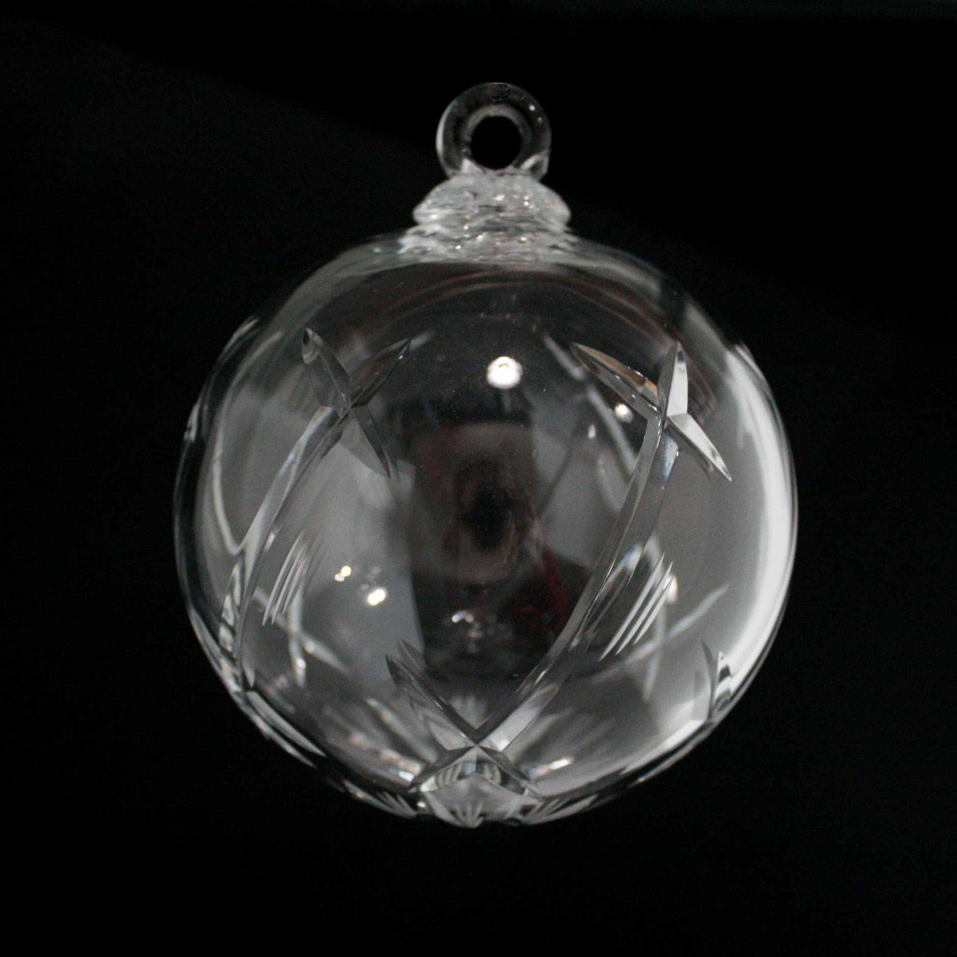 100mm Crystal Cut Hollow Ball w Loop ChandelierParts