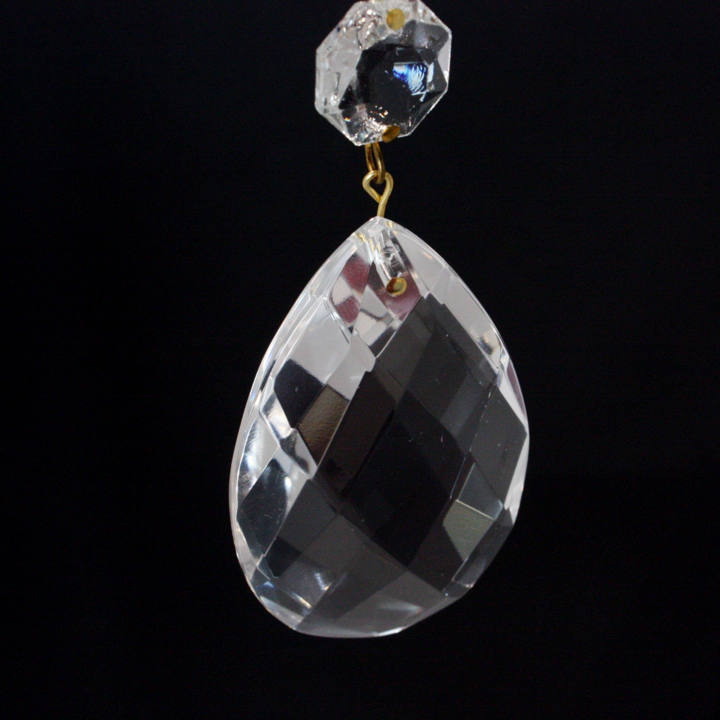 Crystal Swedish Cut Teardrop w/ Top Bead