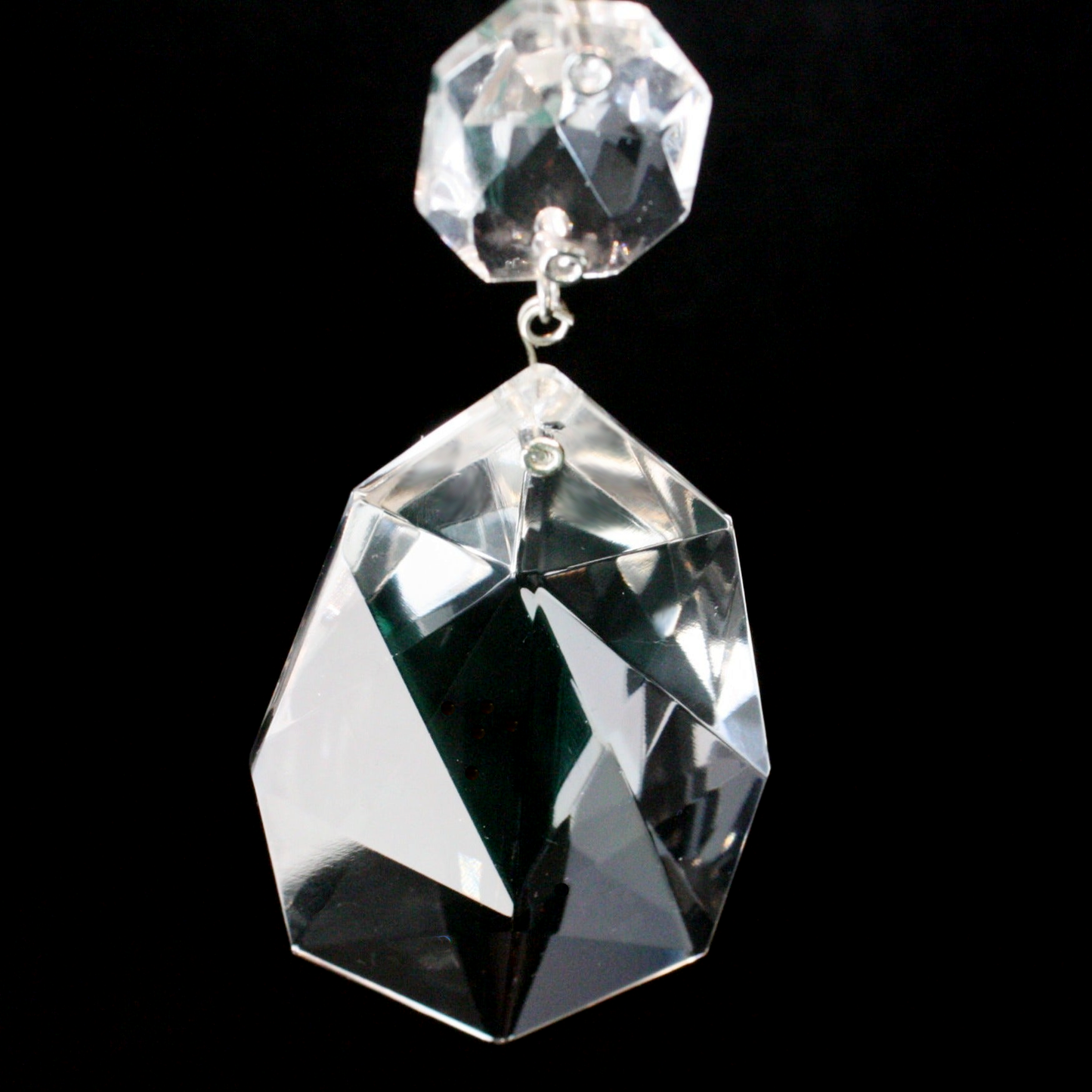 Czech Crystal Asymmetrical Radiant Cut Prism w/ Top Bead