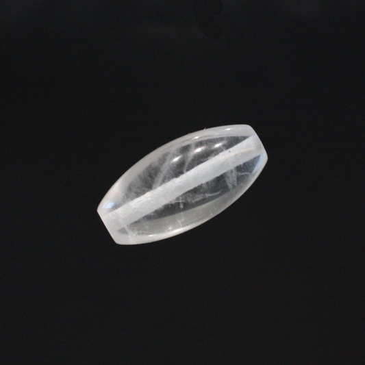 25mm Rock Crystal Olive Bead with Thru-Hole