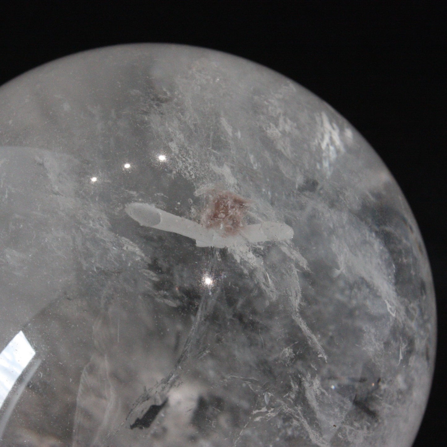 Rock Crystal Smooth Ball, V-Hole