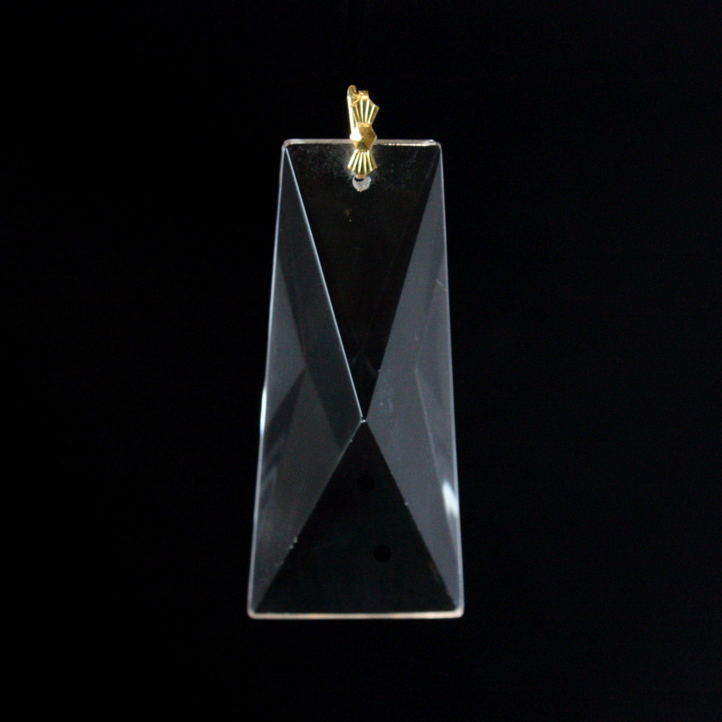Clear 1-Hole Coffin Stone w/ Hanger