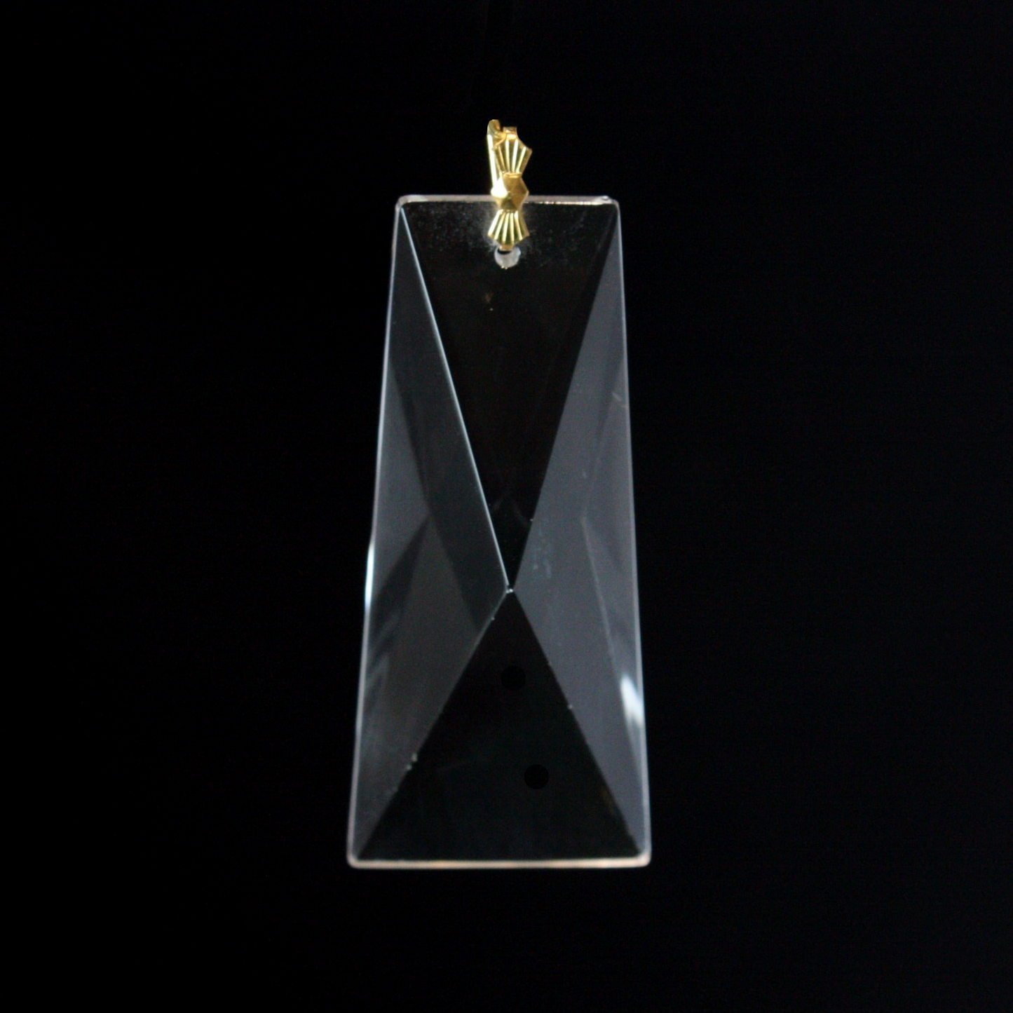 Clear 63mm 1-Hole Coffin Stone w/ Hanger (Blemished)