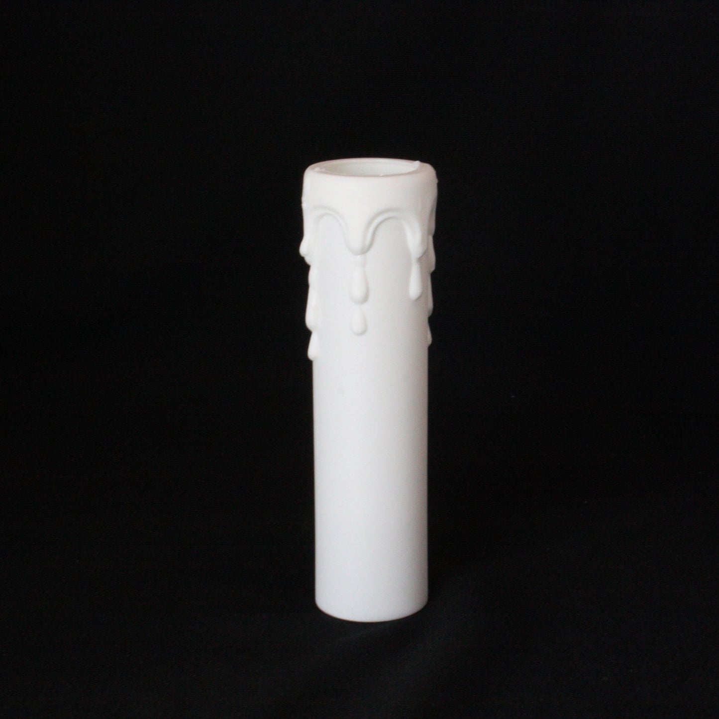 White Plastic Candle Cover w/ White Drip, European Base