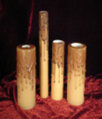 Palomino Beeswax Candle Cover w/ Drip, Candelabra Base