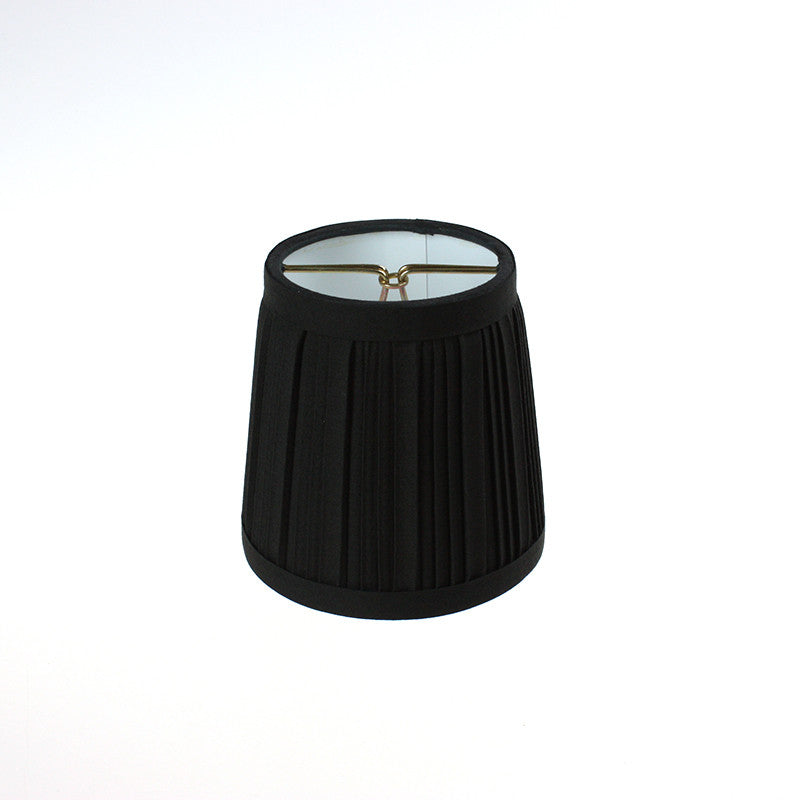 Satco Clip On Pleated Round Shade Black