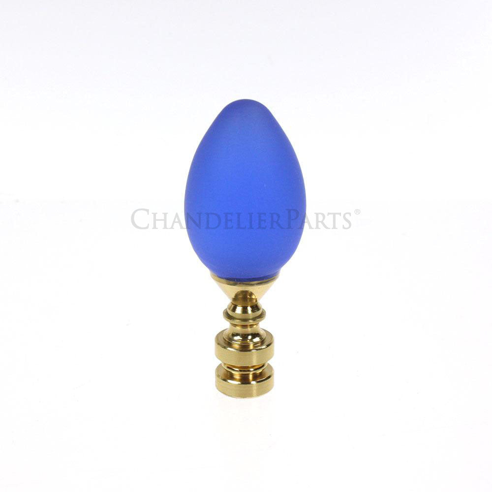 Blue Satin Egg Finial