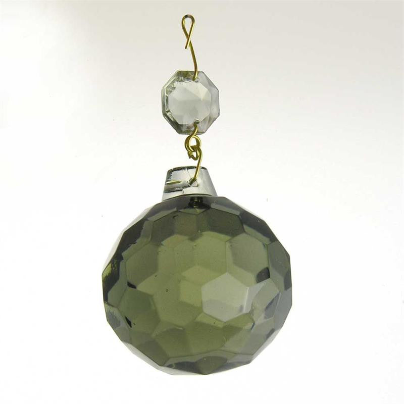 50mm (2") Smoke Faceted Ball w/ Top Bead (Blemished)