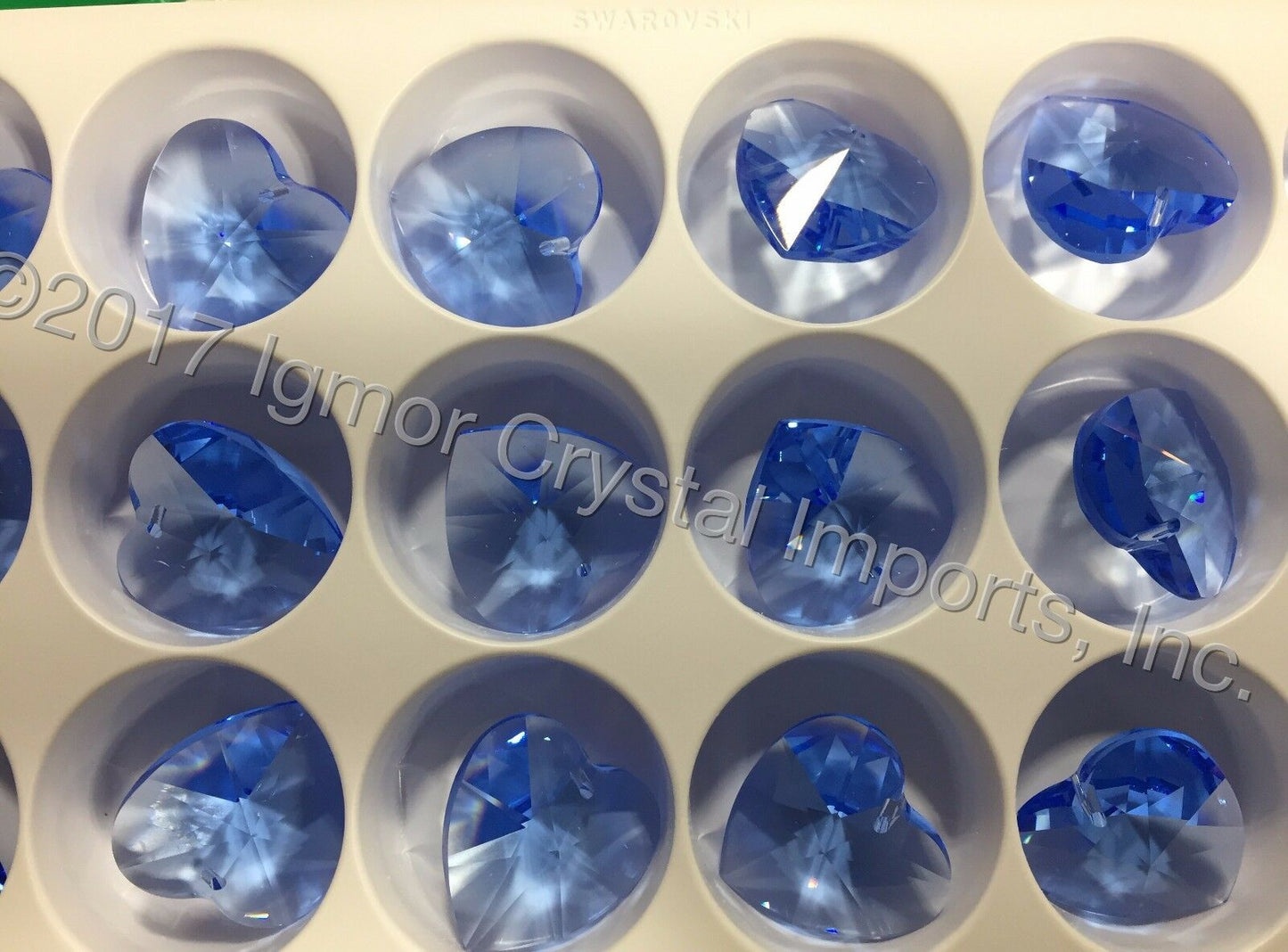 SWAROVSKI® STRASS<br>28mm Medium Sapphire Heart Pendant (No Logo)