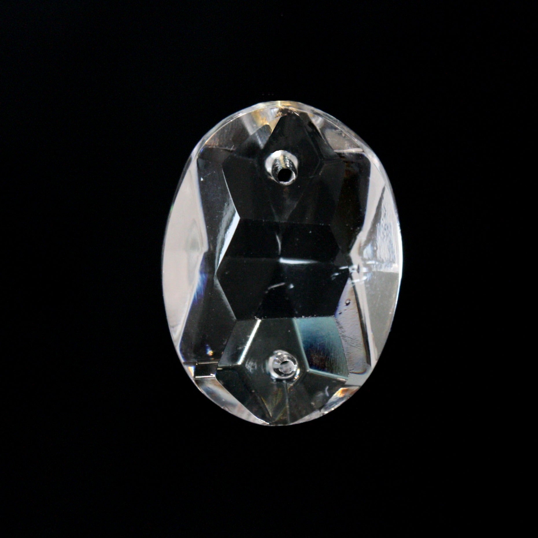 Intercalaire rond 2 trous en plexiglas 20 mm Crystal x1 - Perles & Co