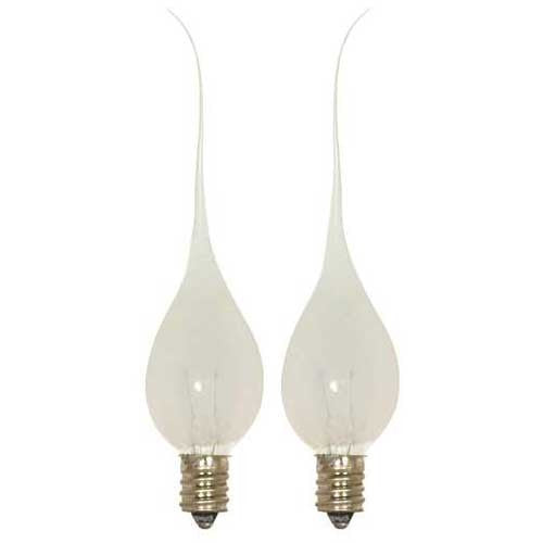 5 Watt Silicone Dipped Bulbs, Candelabra Base<br>(2 pack)