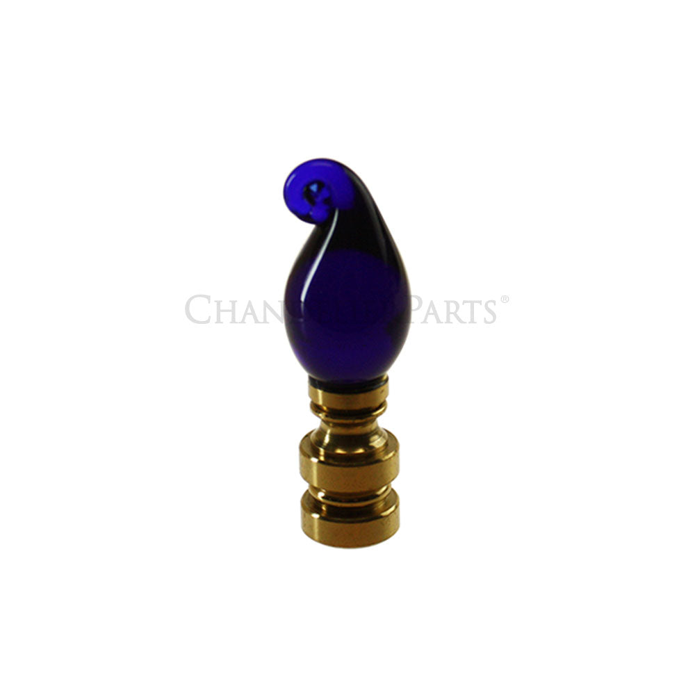 30mm Glass Drop w/ Swirl Finial