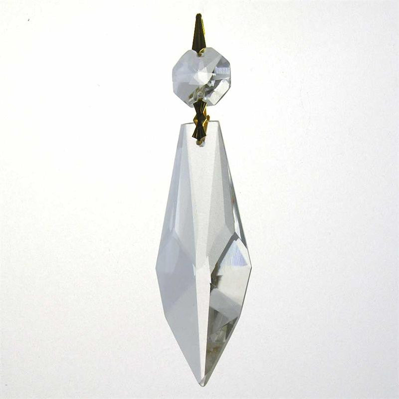 2-3/4" Pointed Cut Prism w/ Top Bead